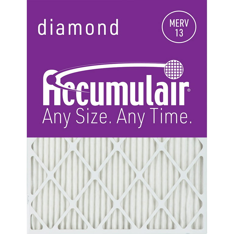MERV 13 Air Filter/Furnace Filters Accumulair Diamond 16x18x1 2 Pack Actual Size 